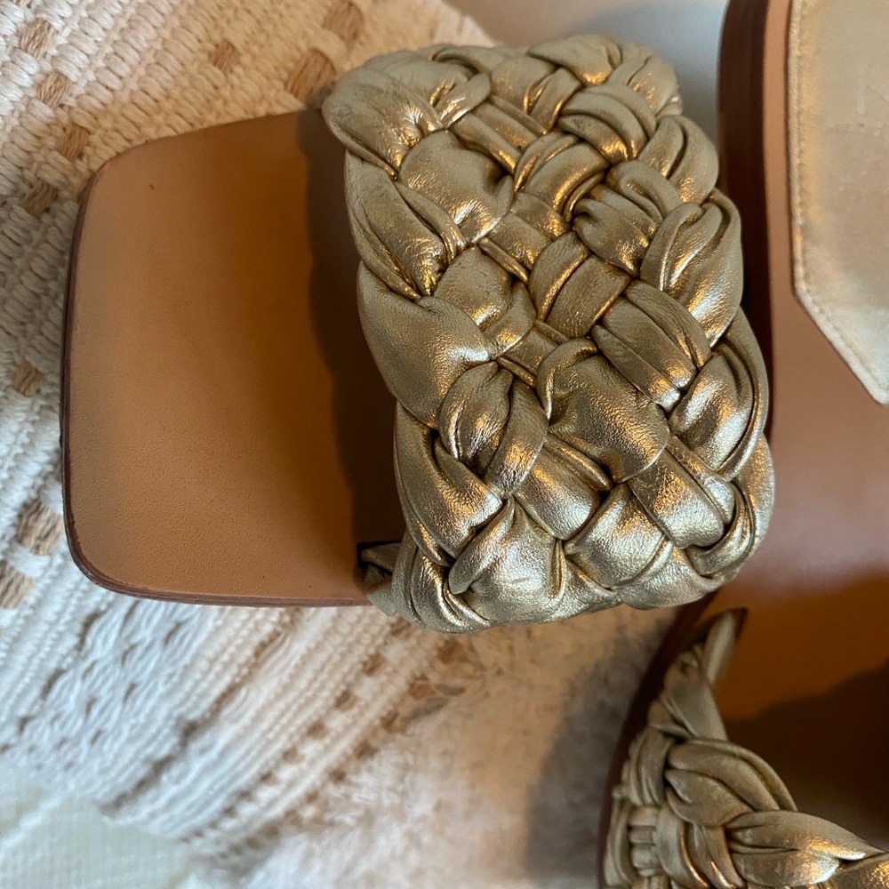 Marc Fisher Braided Metallic Slide Sandals in Gold - Picture 6 of 7
